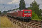 DB Regio 114 003-7 mit dem RE3 Elsterwerda am 16.06.2014 durch Berlin Karow    ++ 30.04.2019 bei Fa.