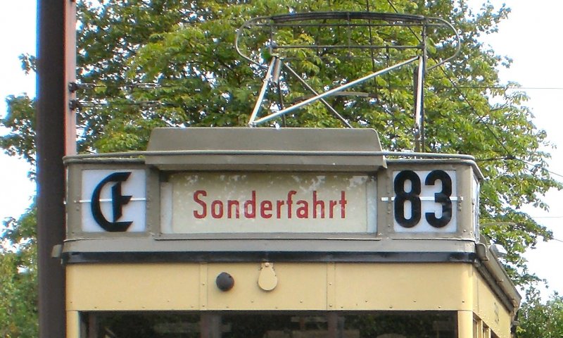 T24 - Beschilderung als Sonderfahrt, Linie 83E, Themenfahrt 9. August 2009 Berlin