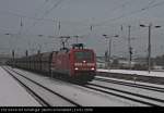 DB Cargo 152 024-6 mit Schüttgut im letztem Licht (Railion Deutschland AG, gesichtet Berlin Schönefeld 13.01.2009).