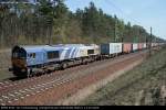 ERSR 6611 / 266 040 mit Containerzug in Richtung Berlin (Grünheide Fangschleuse, 14.04.2009).