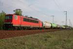 Der nächste Kesselzug wird von DB Schenker 155 268-6 gezogen (Berlin Wuhlheide, 23.04.2009)
<br><br>
Update: 25.09.2014 bei Bender zerlegt