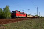 RAILION Logistics 155 187-8 mit dem PKP-Kohlezug bestehend aus Falns-Wagen in Richtung Ruhleben (Berlin Wuhlheide, 20.04.2009 - Update: 26.03.2012 in Dessau Aw mit Rahmenschaden z; 05/2012 in Rostock-Seehafen; 10.05.2013 berstellt nach Opladen; 21.05.2013 ++)