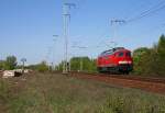 232 252-7 auf dem Weg die Leistung abzuholen und sollte um 17:54 Uhr mit Facns-Wagen wieder vorbeikommen.