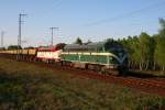 Strabag My 1131 / 227 003 und My 1142 mit Fans-Zug am 24.04.2009 in Berlin Wuhlheide