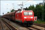 DB Schenker 145 013-9 mit Falns-Wagen in Berlin Friedrichshagen, 01.07.2009.