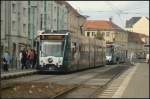 ViP 4011, Typ Siemens Combino, ist an der Endhaltestelle angekommen und fährt nun zum Betriebsgelände (gesehen Potsdam 17.09.2011)