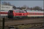 DB Fernverkehr 218 835-7 mit CNL-Leerpark in das Bw (gesehen Berlin Warschauer Strae 23.03.2012)