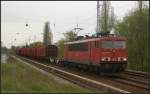 DB Schenker 155 175-3 mit gemischtem Gterzug am 27.04.2012 in Berlin-Karow