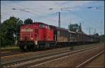 DB Schenker 298 309-6 mit einem gemischtem Gterzug am 24.07.2012 in Nuthetal-Saarmund