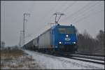 ITL 185 522 mit einem Kesselwagen-Zug am 28.01.2014 in der Berliner Wuhlheide