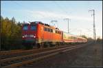 DB Schenker 140 539 mit dem Pbz am 06.02.2014 durch die Berliner Wuhlheide.