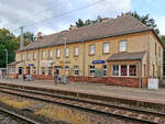 Bahnhof Calau (Niederl) von der Gleisseite am 30.09.2021