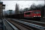 DB Schenker 155 163-9 mit Eaos-x-Wagen zu spter Stunde Richtung Ostkreuz auf dem Berliner Innenring (Berlin Greifswalder Str 28.11.2009)    Update: 10.02.2015 in Opladen verschrottet