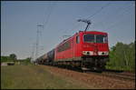 DB Cargo 155 107-6 fuhr mit einem Kesselwagenzug der Benzin geladen hatte, am 19.05.2017 durch die Berliner Wuhlheide
<p>
++ 05.06.2019 bei Fa. Bender, Opladen