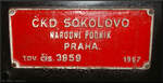 Fabrikschild der Kleinlokomotive vom Typ BN60, die bestens gepflegt im Eisenbahnmuseum Jaroměř steht.

Jaroměř, 21.05.2022
