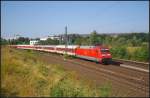 DB Fernverkehr 101 094 mit dem CNL 451 Paris Est - Berlin Sdkreuz am 10.08.2013 in Berlin Bornholmer Strae