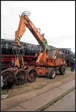 Dieser T 174-2 diente unter anderem zum bekohlen der Dampflokomotiven (Eisenbahnfest des TEV zum Weimarer Zwiebelmarkt, Weimar 10.10.2009)