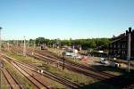 Blick auf die Abstellgleise fr die Loks und die Dieseltankstelle (Rbf Wustermark, 11.07.2008)