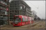 verkehrsbetriebe-brandenburg-an-der-havel/121713/vbbr-101-mittelbrandenburgische-sparkasse-in-potsdam VBBr 101 'Mittelbrandenburgische Sparkasse in Potsdam' auf der Linie 1 nach A.-Saefkow-Allee an der Haltestelle Hauptbahnhof (Typ MGT6D, Tw getauft auf 'Quenzsee', gesehen Brandenburg Hauptbahnhof 19.02.2011)