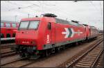 HGK 2002 mit HGK 2055 in der Nachtruhe (91 80 6145 090-7 D-HGK, geleast über CB Rail; 145-CL 012, gesehen Angermünde 12.06.2010)