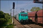 IGE 185 577-4 fuhr mit Kesselwagen am 11.05.2017 durch den Bahnhof Berlin-Hohenschönhausen.