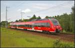 DB Regio 442 144 als Einsetzer nach Berlin Schnefeld Flughafen am 09.06.2013 durch die Berliner Wuhlheide fahrend