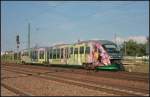 VT 04 / 642 304 ist als VX 81147 nach Zwickau Hbf unterwegs und wird gleich zum Halt in Schnefeld Flughafen einfahren (gesehen 10.07.2011)