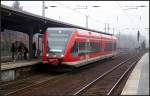 Planmäßigen Halt hat 646 021-5 als RB22 nach Potsdam Hbf in Michendorf (gesehen 01.02.2011)