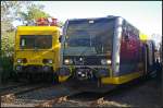 DB Netz 708 336-3 und DB 672 908 fr DB Regio AG Leipzig zu Gast auf dem Bw-Fest in Wittenberg (gesehen Bw-Fest Lutherstadt Wittenberg 10.10.2010)