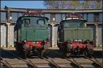 E 04 01 / 104 001 und E 94 056 zeigen sich dem interessierten Besucher auf dem Bw-Fest an der Drehscheibe (gesehen Bw-Fest Lutherstadt Wittenberg 10.10.2010)