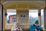 Blick in den Innenraum von Wagen 22 (Panoramawagen) der Museumsfeldbahn Leipzig-Lindenau e.V..