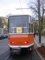 Heckansicht Tw 482 als Linie 13 bei einer Sonderfahrt Herbst 2006 in Berlin