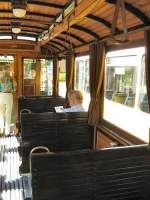 Innenansicht des Beiwagens 808, Aufnahme von einer Themenfahrt 2007