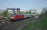 DB Fernverkehr 101 063-6 mit dem EC 379 Richtung Gesundbrunnen (gesehen Berlin Bornholmer Str 24.04.2011)