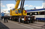 InnoTrans 2016 in Berlin: Wenn der Kransausleger ausgefahren ist, lsst sich der Kirow Multi Tasker 1100 nicht mehr komplett fotografieren.