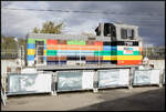 Im Außenbereich des Eisenbahnmuseums Cite du Train in Mulhouse stand Y 7199 in der Lackierung des Museums.